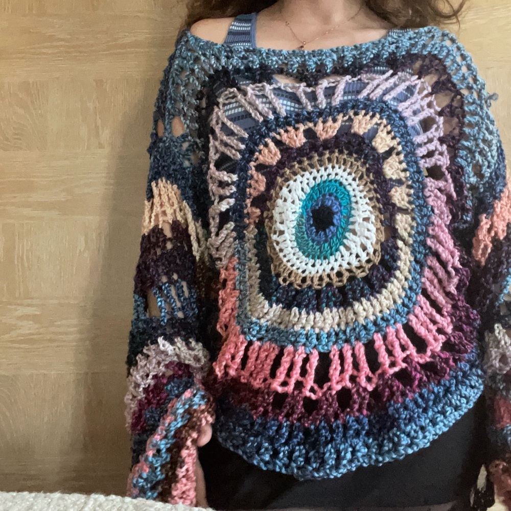 Hand made evil eye sweater